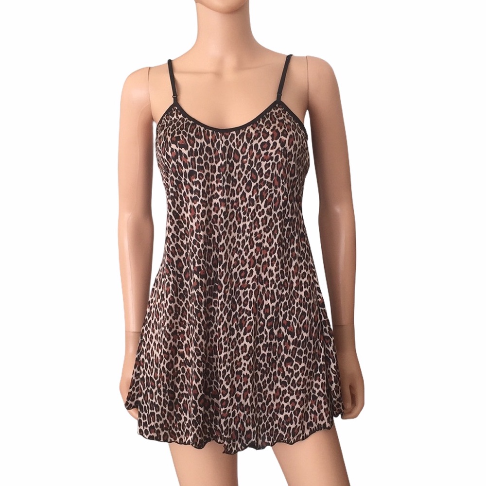 Leopard animal print slip dress size S